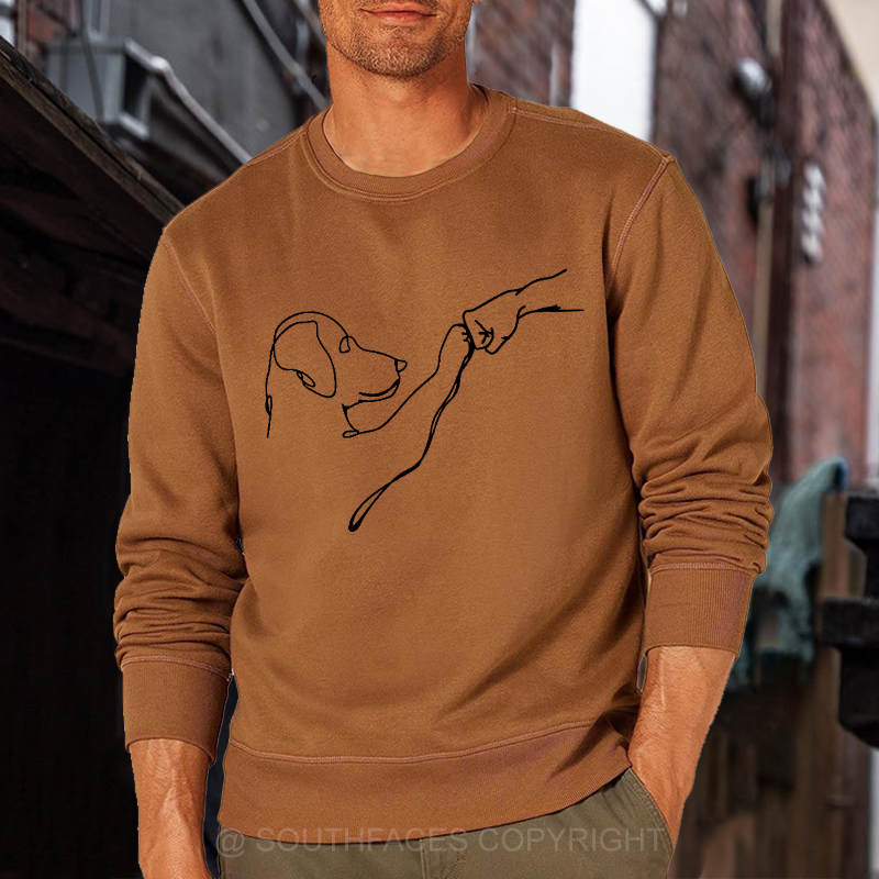 Dog Fist Bump Funny Print Sweatshirt