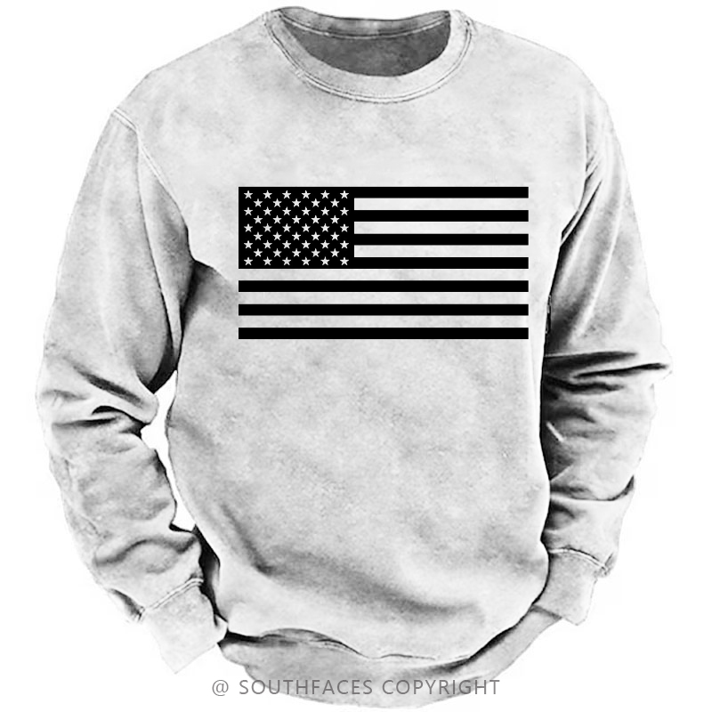 Classic American Flag Print For Men Sweatshirt