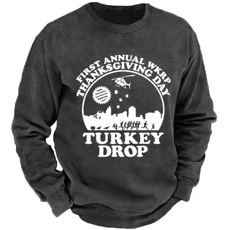 First Annual Wkrp Thanksgiving Day Turkey Drop Sweatshirt