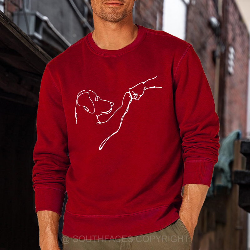 Dog Fist Bump Funny Print Sweatshirt