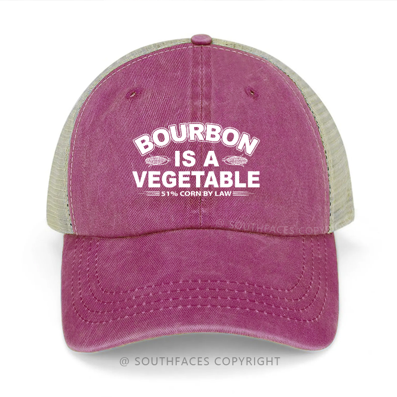 Bourbon Is A Vegetable 51% Corn By Law Sarcastic Drunk Trucker Cap