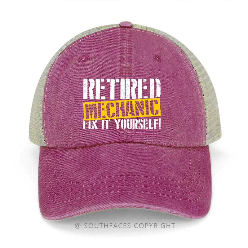 Retired Mechanic Fix It Yourself Sarcastic Trucker Cap