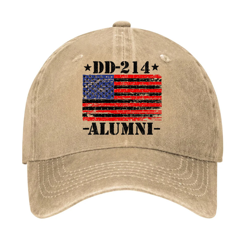 DD-214 Alumni Military Veteran American Flag Patriotic  Hat