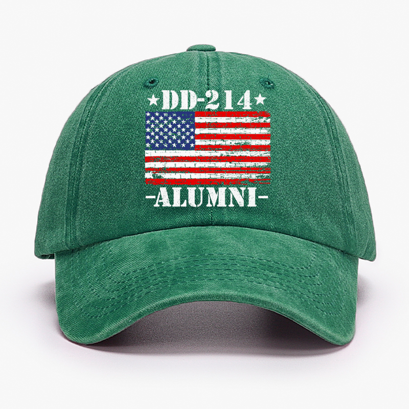 DD-214 Alumni Military Veteran American Flag Patriotic  Hat