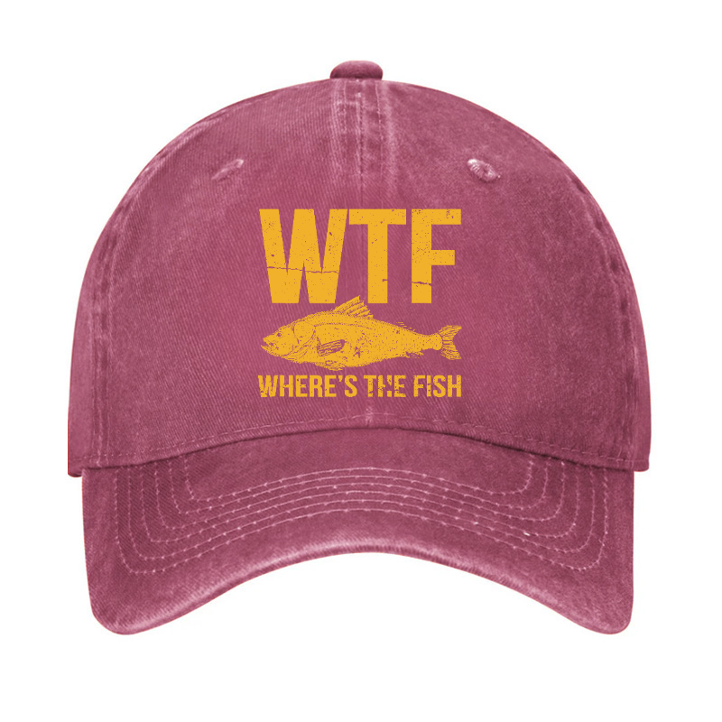 WTF Where's The Fish Funny Uniex Hat