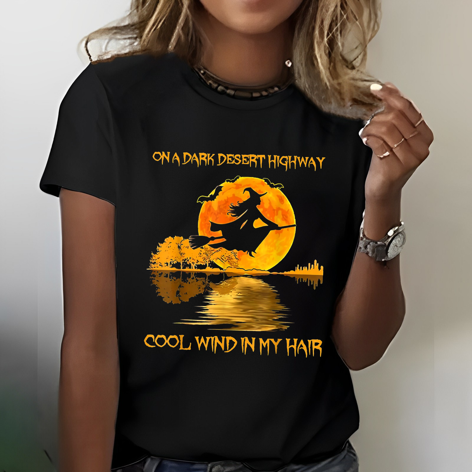 On A Dark Desert Highway Cool Wind in My Hair T-shirt