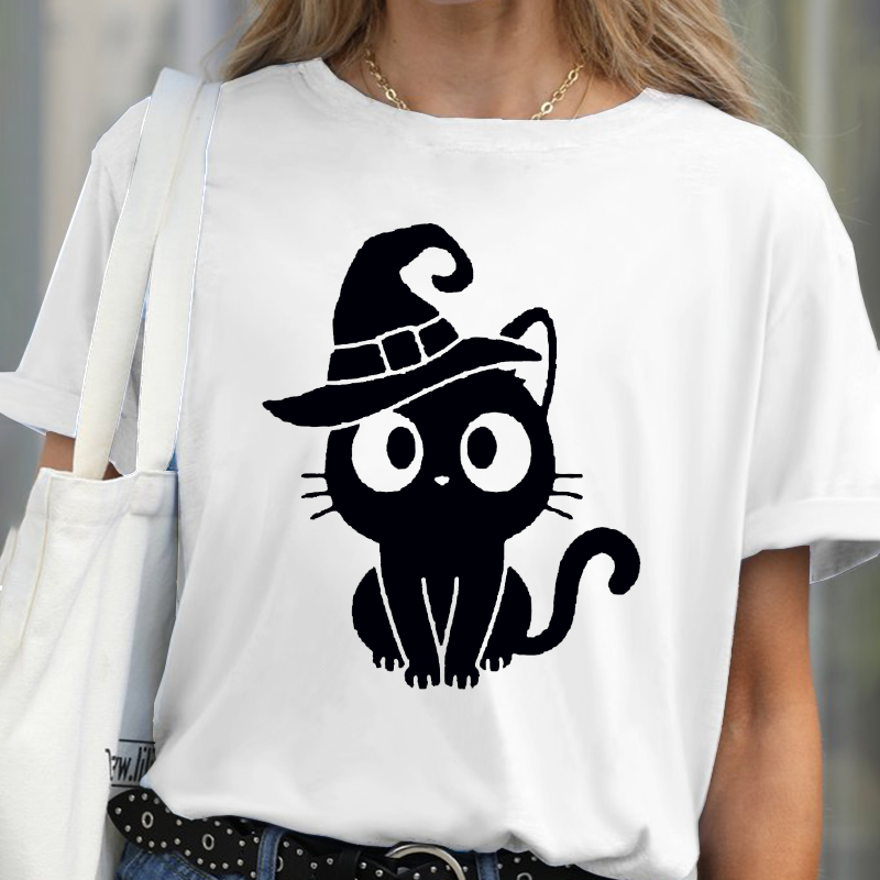 Halloween Womans Cat T-shirt