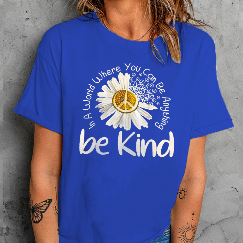 Be Kind Daisy Print Short Sleeve T-shirt
