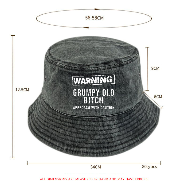 Warning Grumpy Old Bitch Approach With Caution Bucket Hat