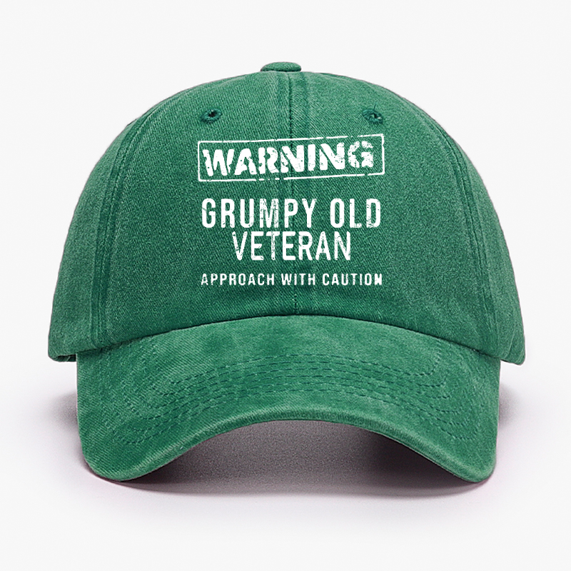Warning Grumpy Old Veteran Approach With Caution Hat