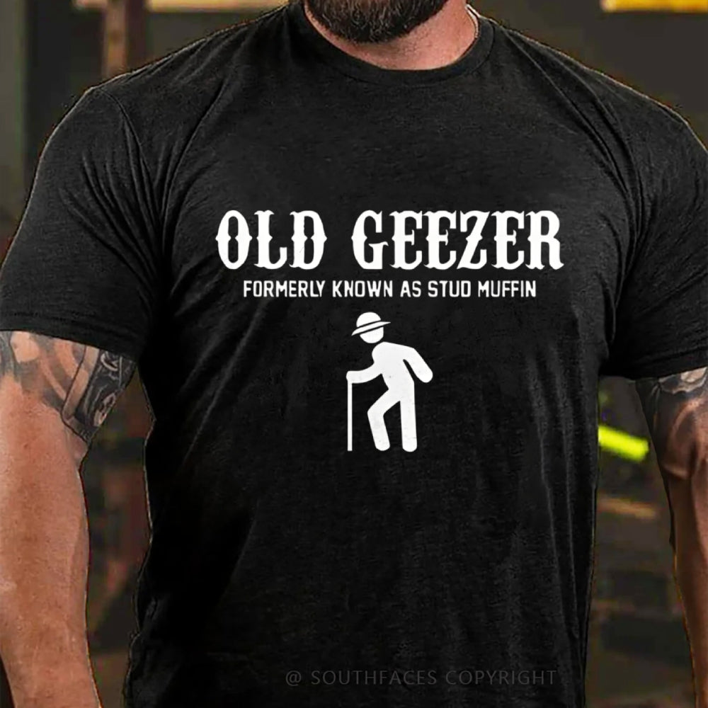 Funny Old Geezer Formerly Known As Stud Muffin Washed T-Shirt