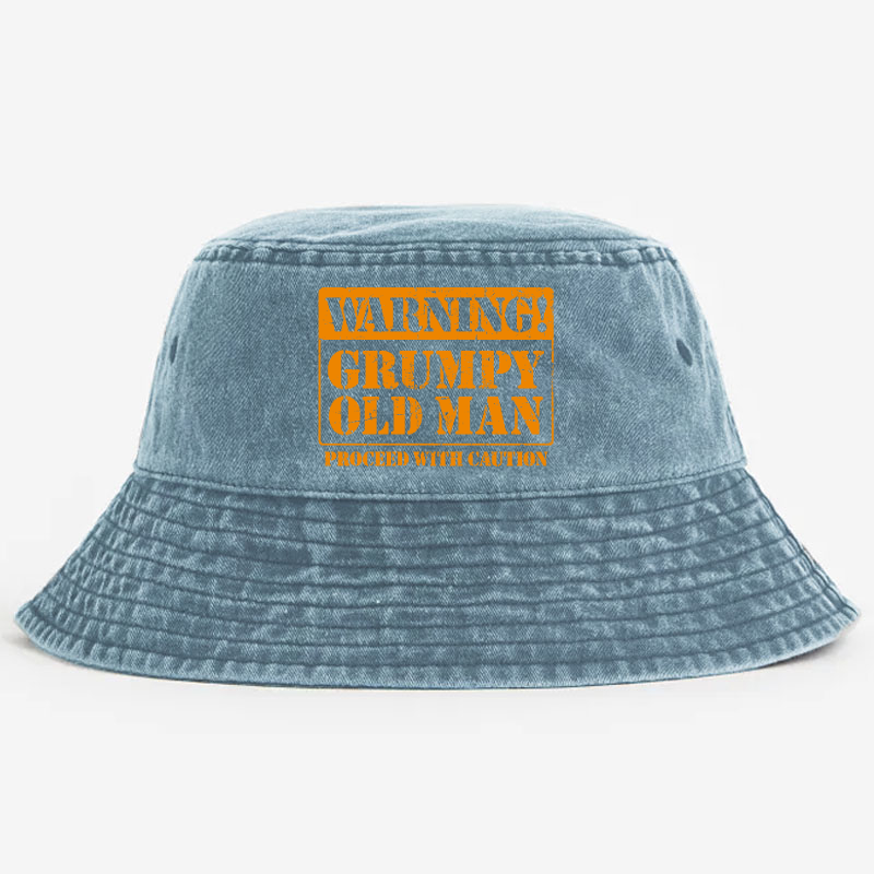 Warning Grumpy Old Man Proceed With Caution Bucket Hat
