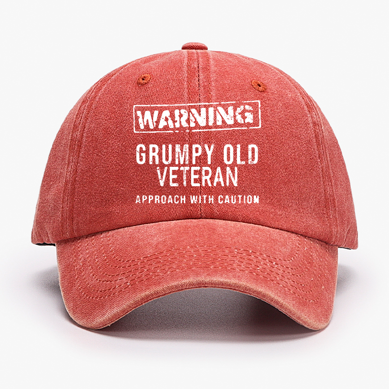 Warning Grumpy Old Veteran Approach With Caution Hat