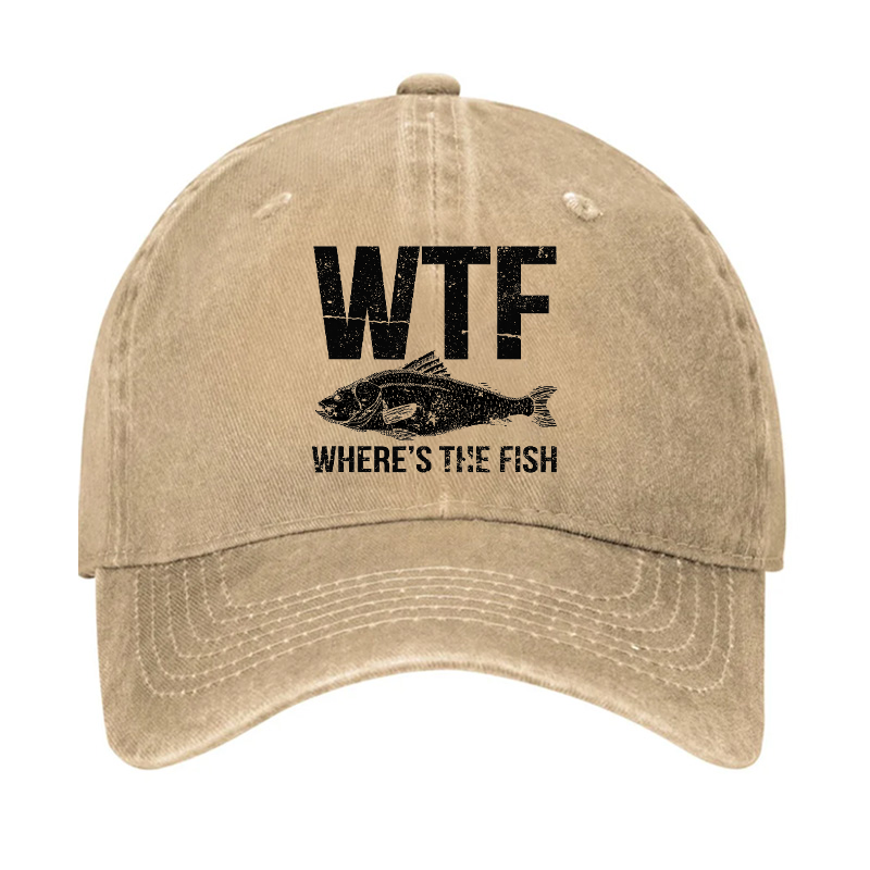 WTF Where's The Fish Funny Uniex Hat