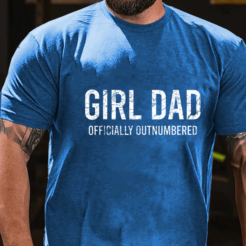 Girl Dad Officially Outnumbered Funny Gift T-shirt
