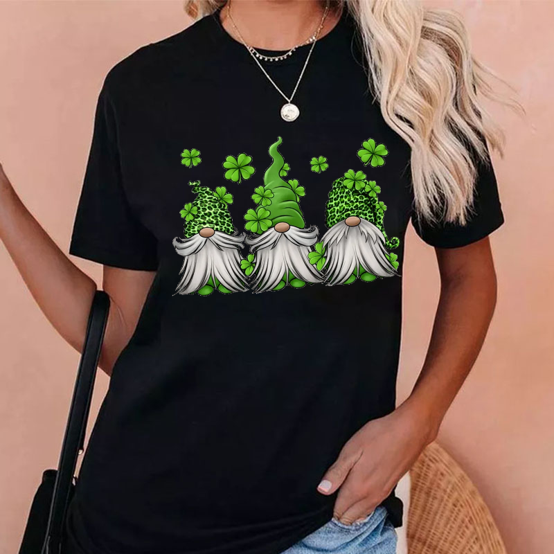 St. Patrick's Gnomes Print T-shirt