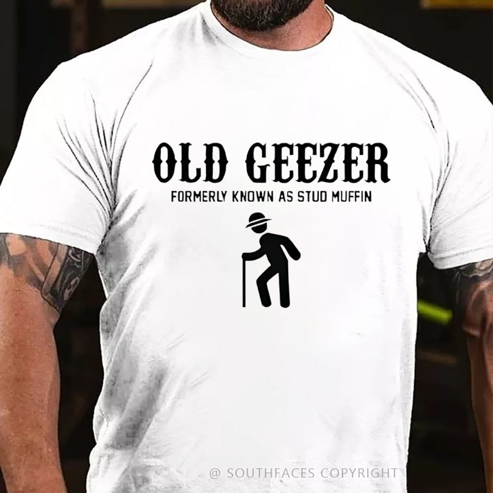 Funny Old Geezer Formerly Known As Stud Muffin Washed T-Shirt