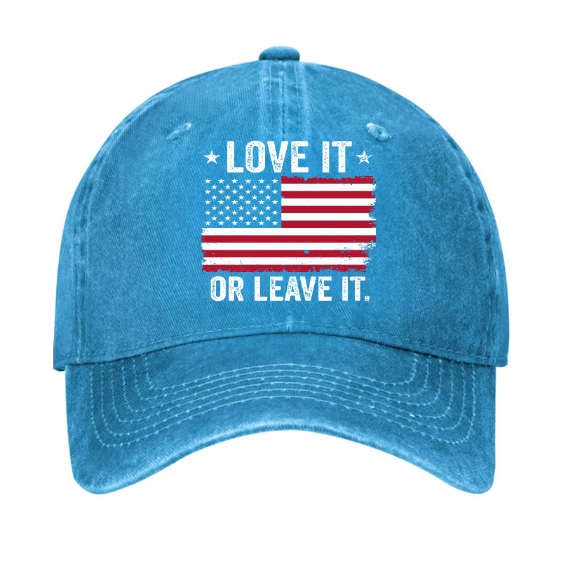 Men'S Love It Or Leave It USA Flag Hat