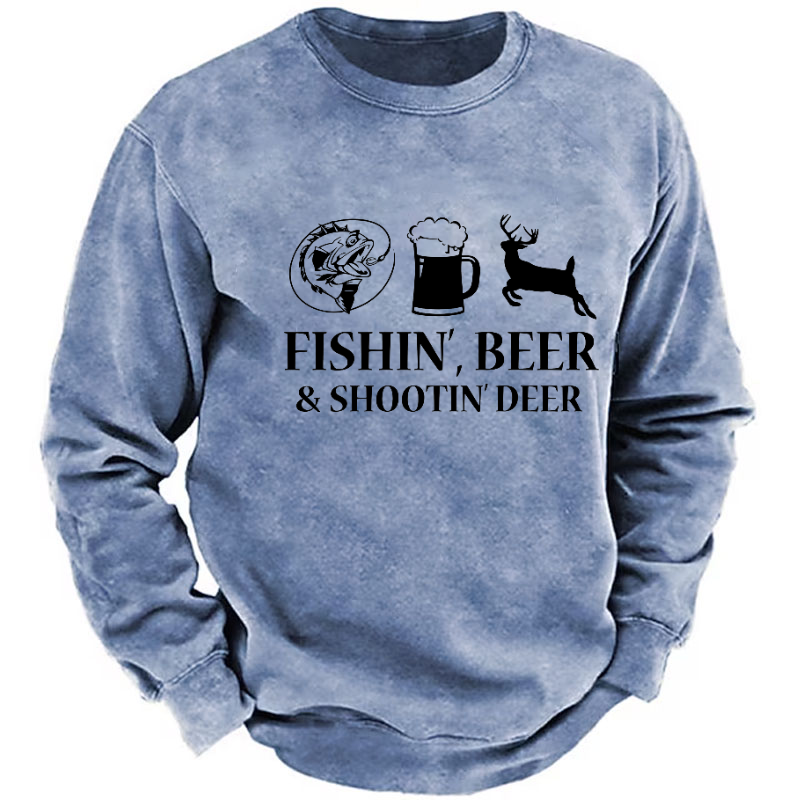 Fishin', Beer & Shootin' Deer Sweatshirt