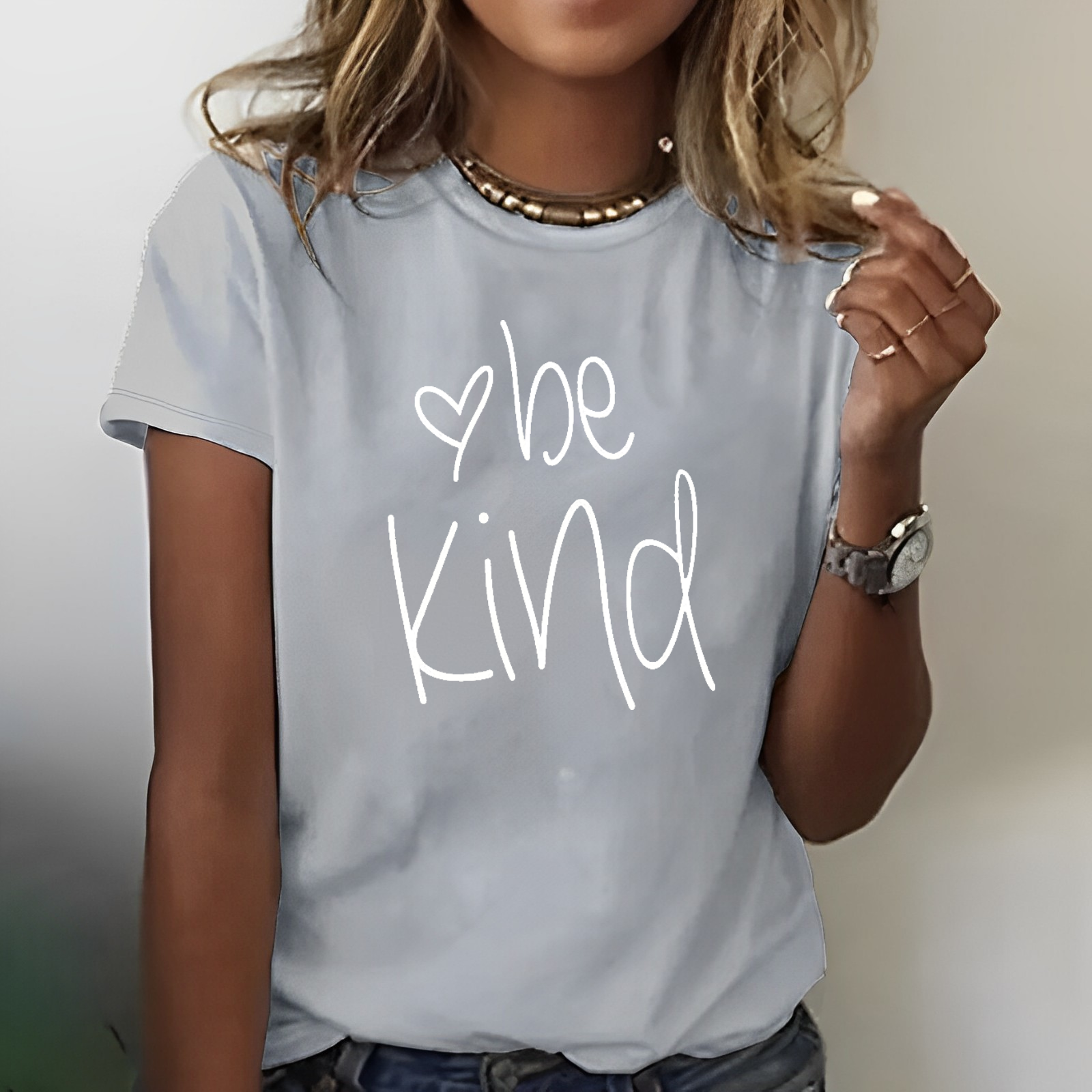Be Kind Heart Print T-shirt
