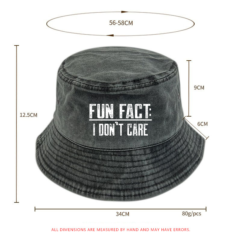 Fun Fact I Don't Care Funny Bucket Hat