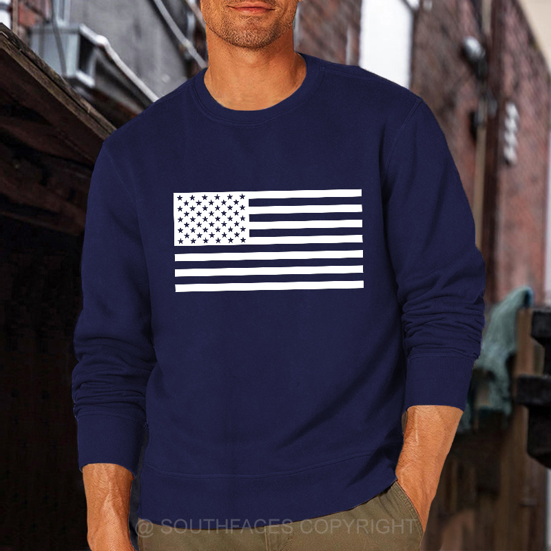 Classic American Flag Print For Men Sweatshirt