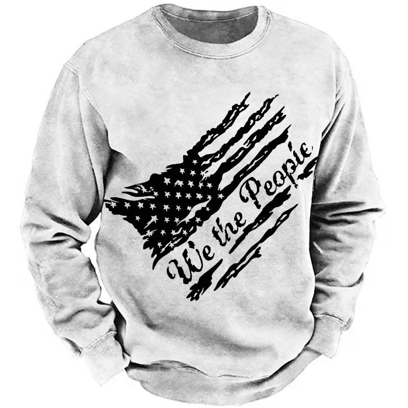 USA Distressed Flag We The People Sweatshirt