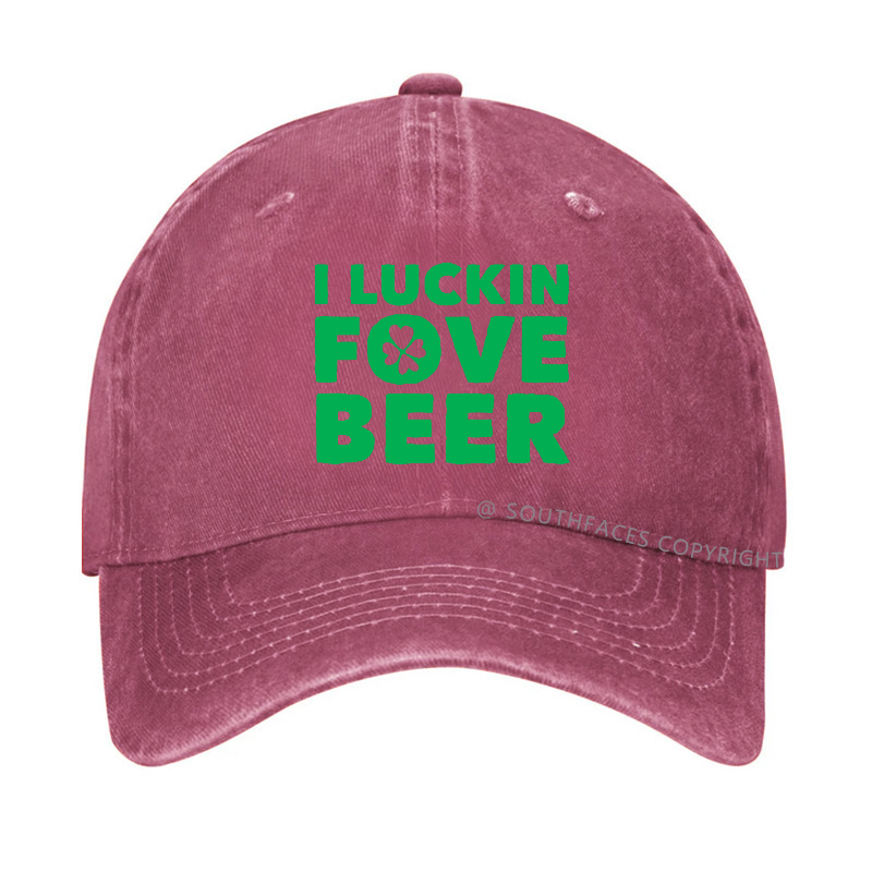 I Lucking Fove Beer Funny St. Patrick's Day Baseball Hat