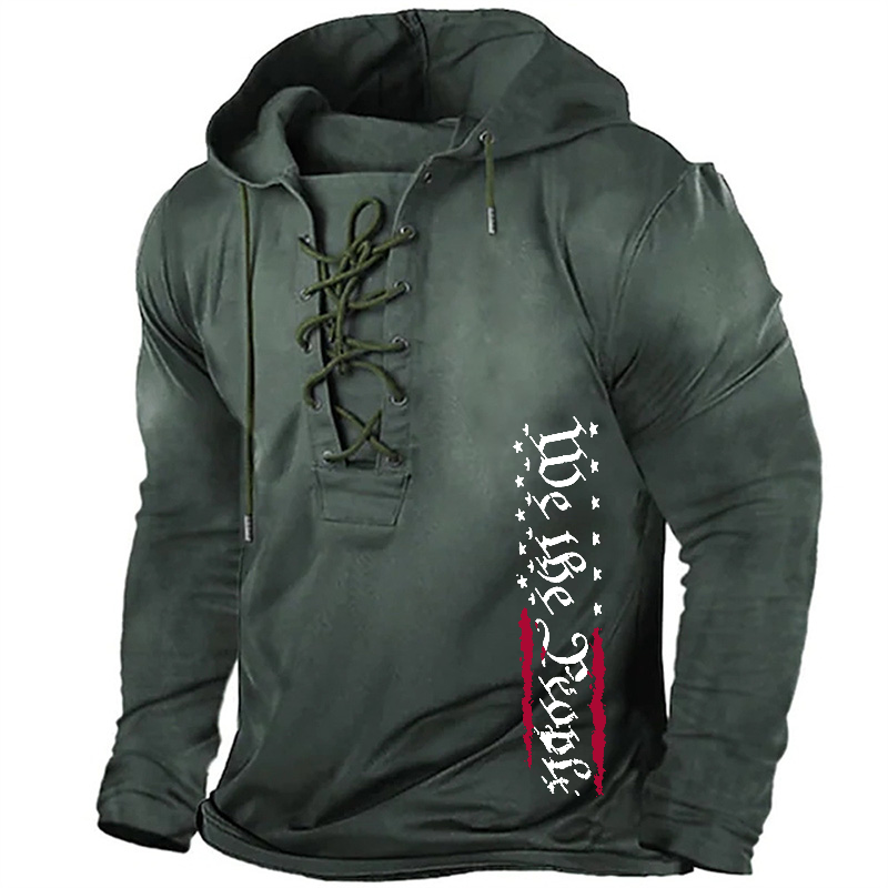 We The People American Flag Retro Hoodie