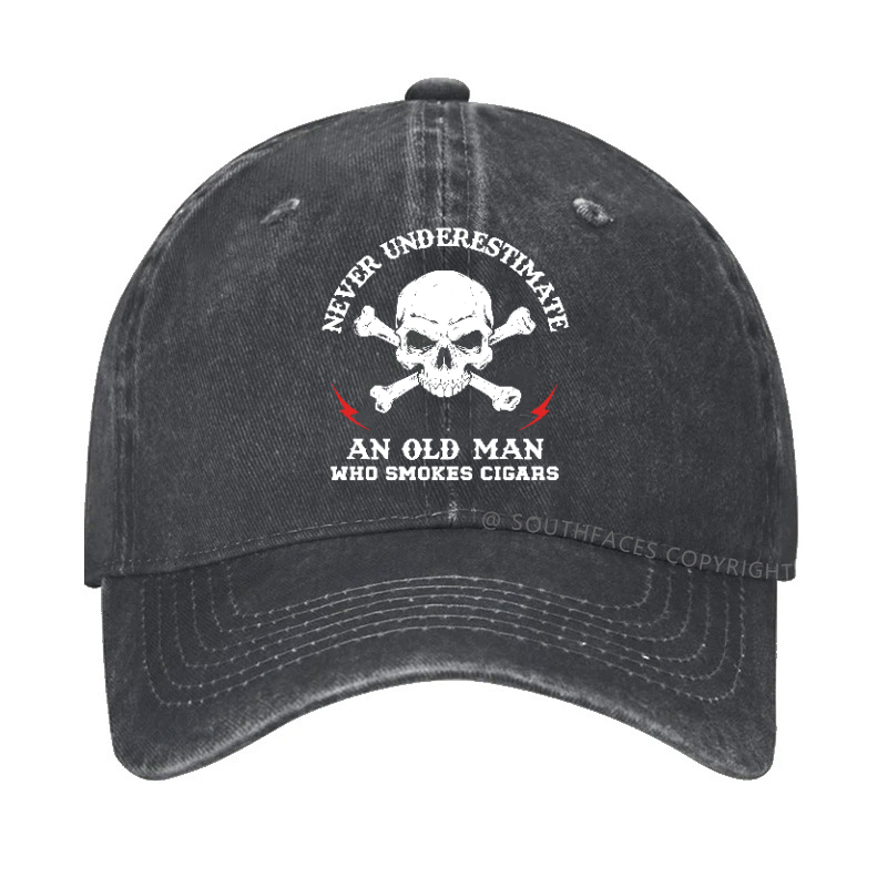 Never Underestimate An Old Man Who Smokes Cigars Hat