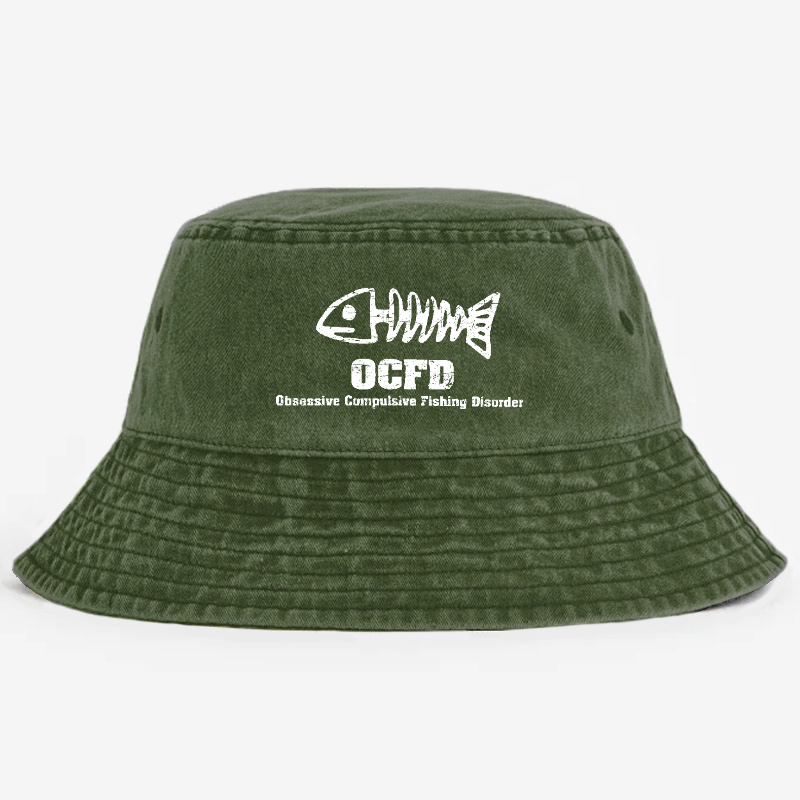 OCFD Obsassive Compulsive Fishing Disorder Funny Fishing Bucket Hat