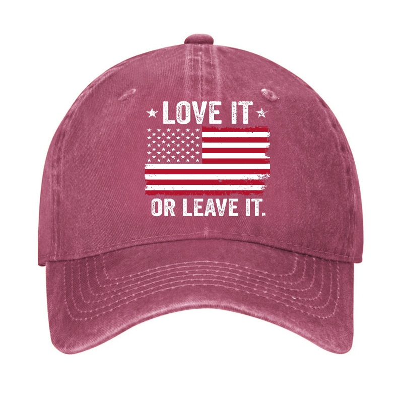 Men'S Love It Or Leave It USA Flag Hat