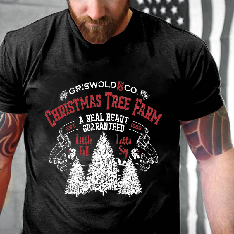 Griswold Co. Christmas Tree Farm A Real Beaut Guaranteed Est. 1989 Funny Men's T-shirt