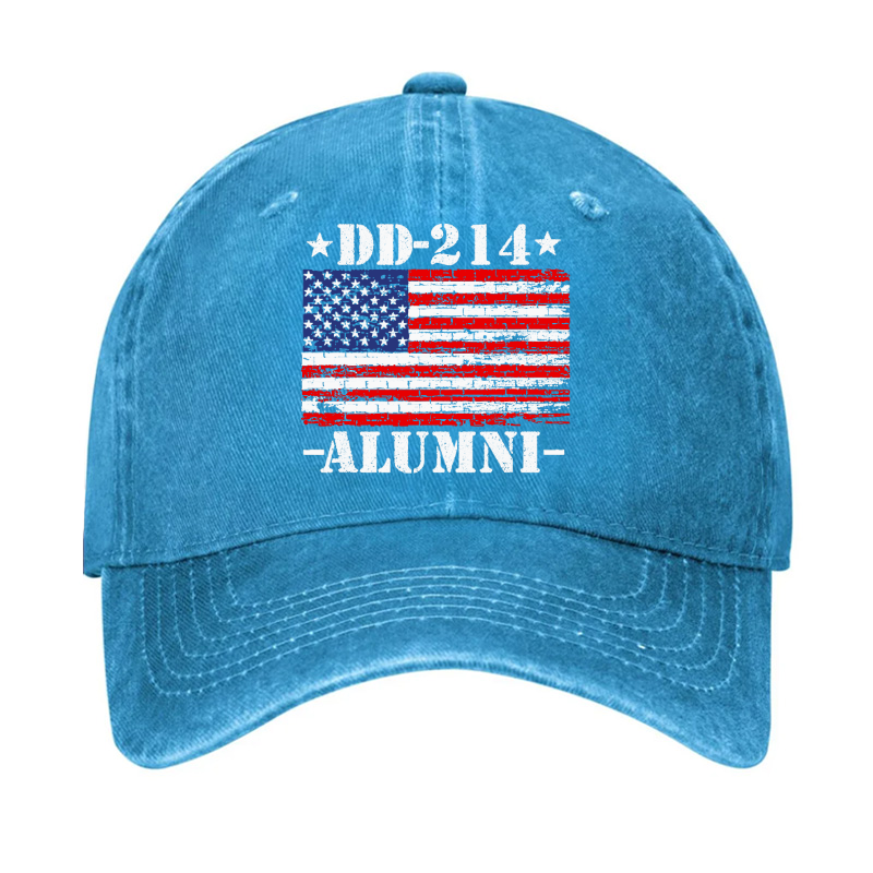 DD-214 Alumni Military Veteran American Flag Patriotic  Hat