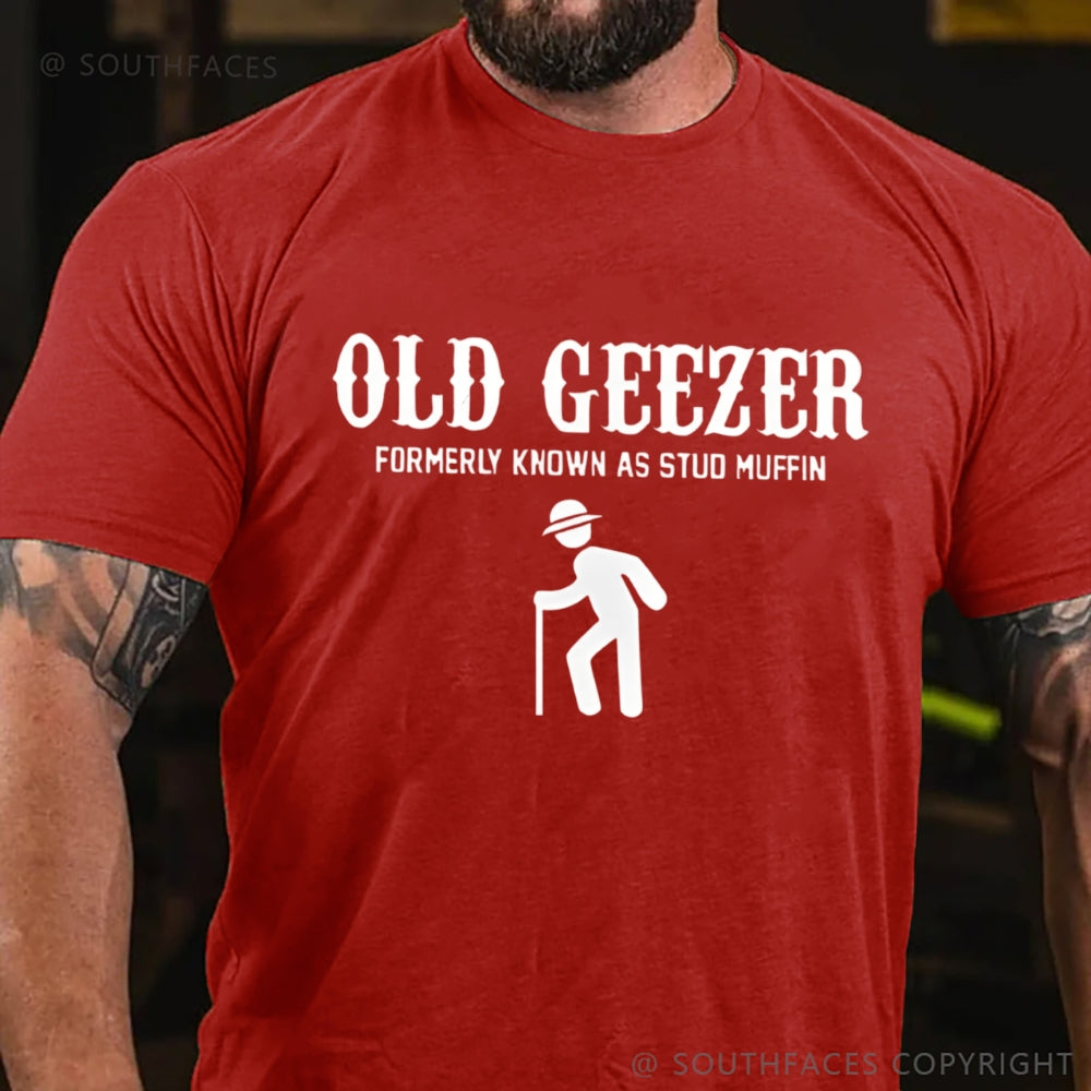 Funny Old Geezer Formerly Known As Stud Muffin Washed T-Shirt