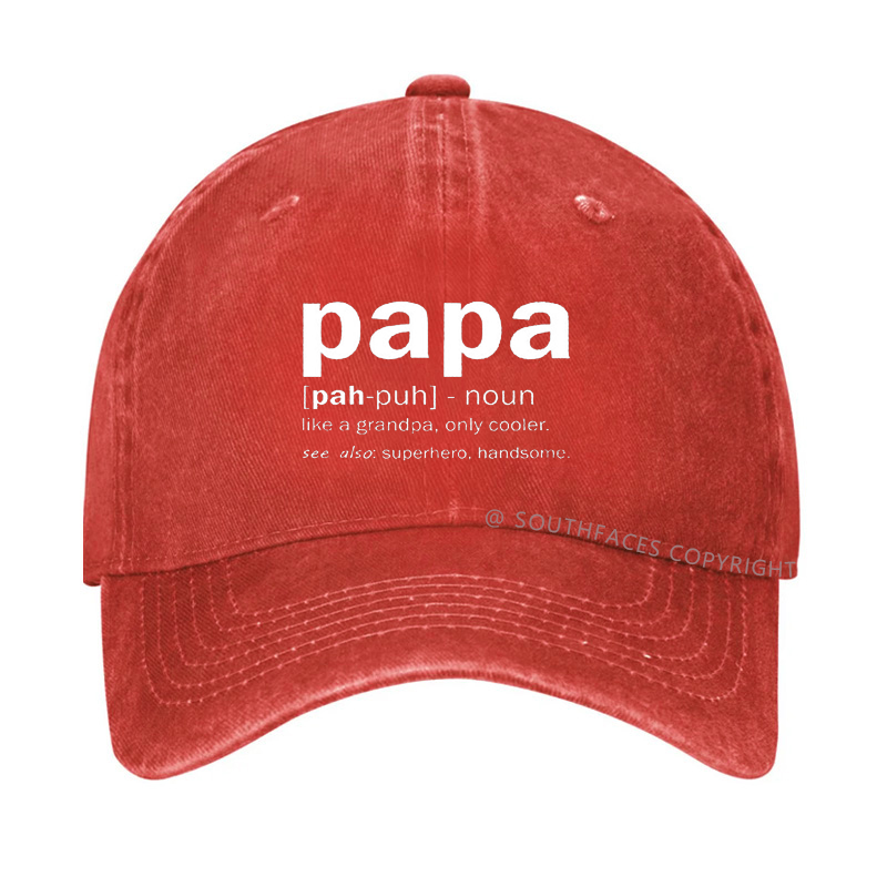 Papa Like A Grandpa Only Cooler See Also Superhero Handsome Funny Hat