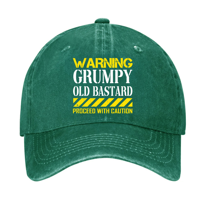 Warning Grumpy Old Bastard Approach With Caution Hat