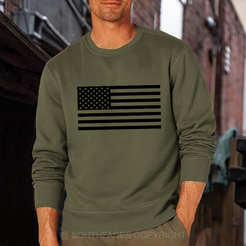 Classic American Flag Print For Men Sweatshirt