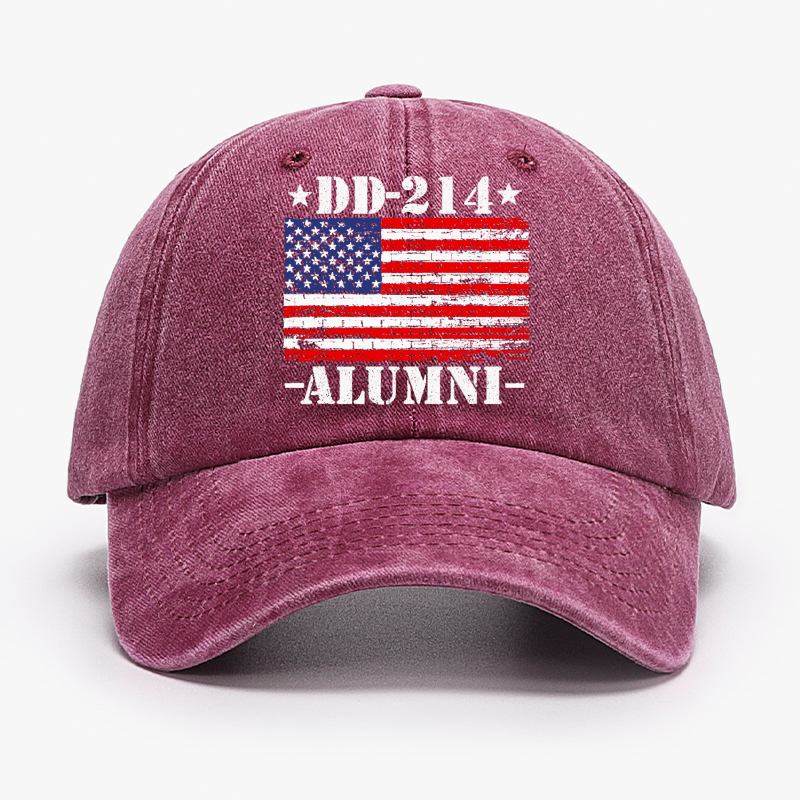 DD-214 Alumni Military Veteran American Flag Patriotic  Hat