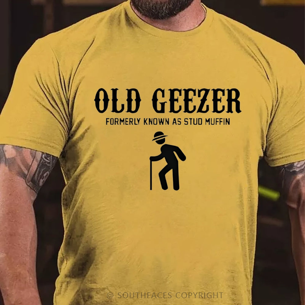 Funny Old Geezer Formerly Known As Stud Muffin Washed T-Shirt