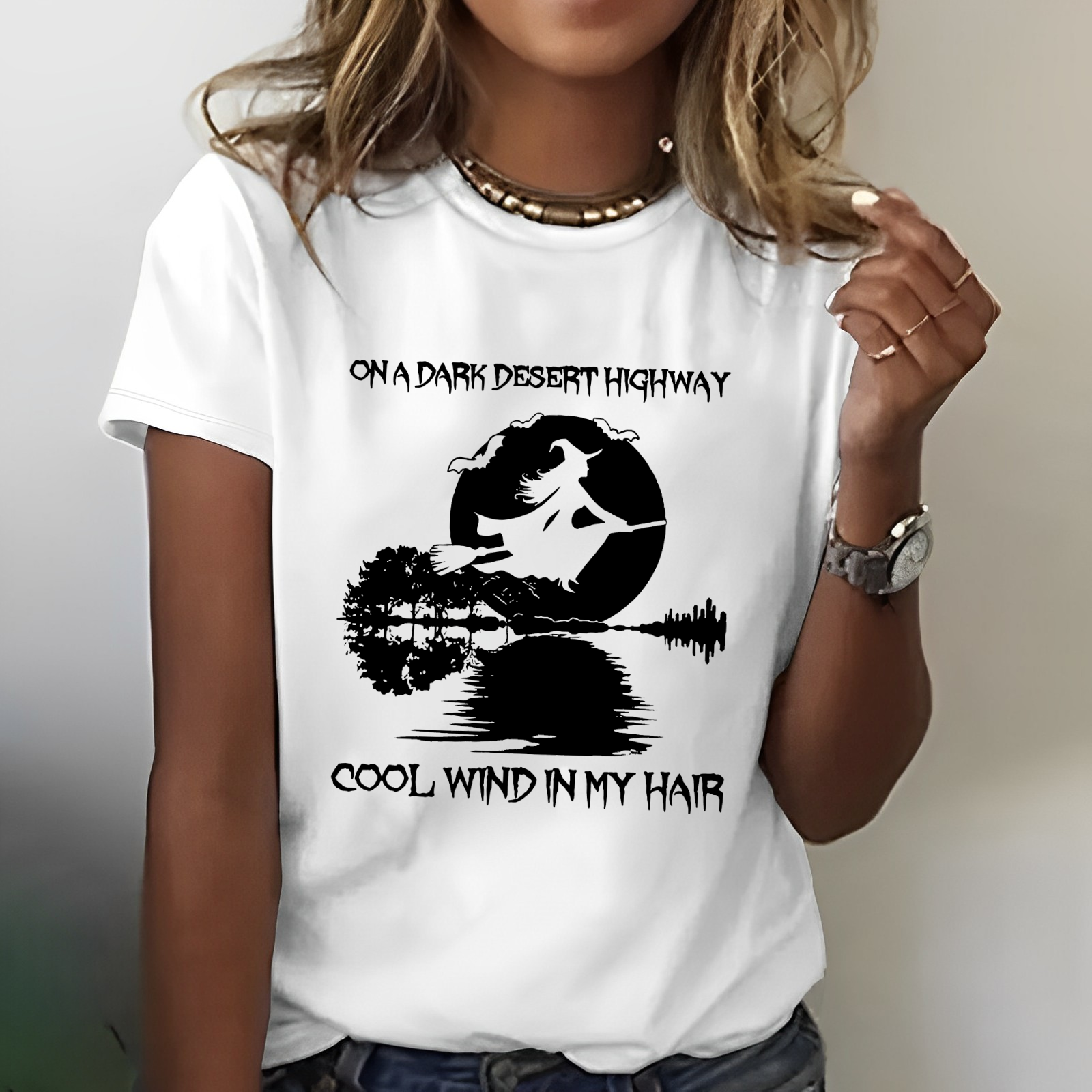 On A Dark Desert Highway Cool Wind in My Hair T-shirt