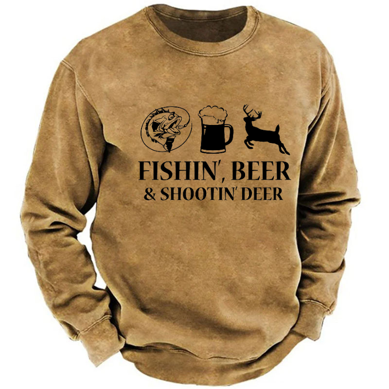 Fishin', Beer & Shootin' Deer Sweatshirt