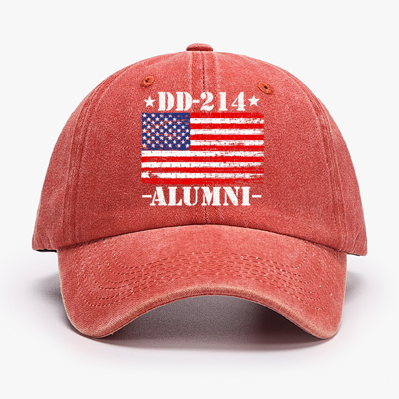 DD-214 Alumni Military Veteran American Flag Patriotic  Hat