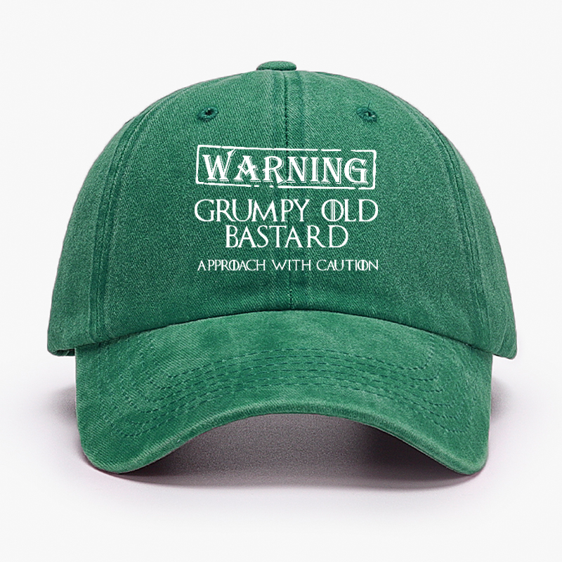 Warning Grumpy Old Bastard Approach With Caution Hat