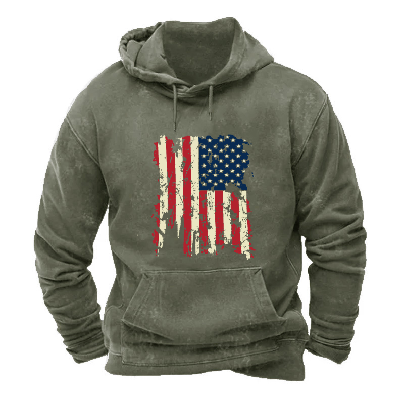 American Old Design Flag Outdoor Leisure Hoodie