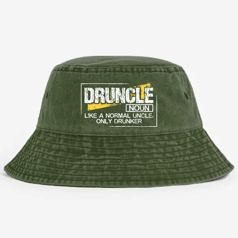 Drunk Uncle Like Normal Uncle but Drunker Funny Uncle Gift Bucket Hat