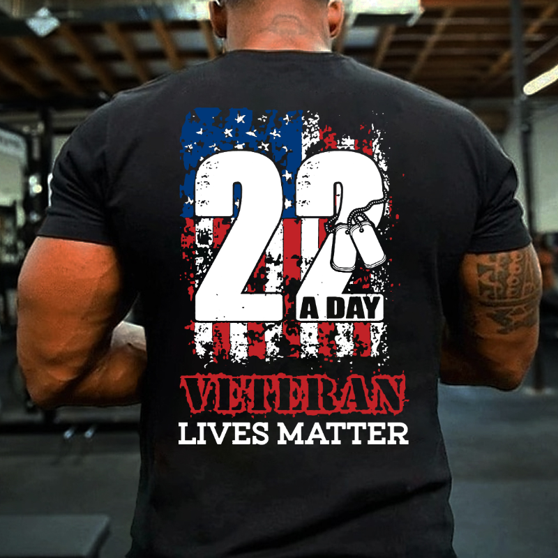 22 Push Up Challenge Veteran Lives Matter T-shirt