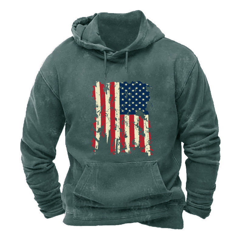 American Old Design Flag Outdoor Leisure Hoodie