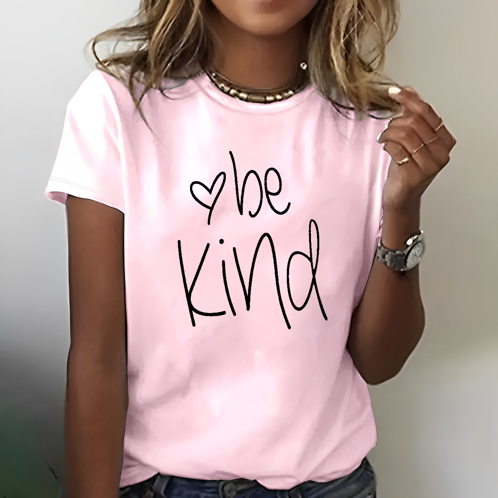 Be Kind Heart Print T-shirt