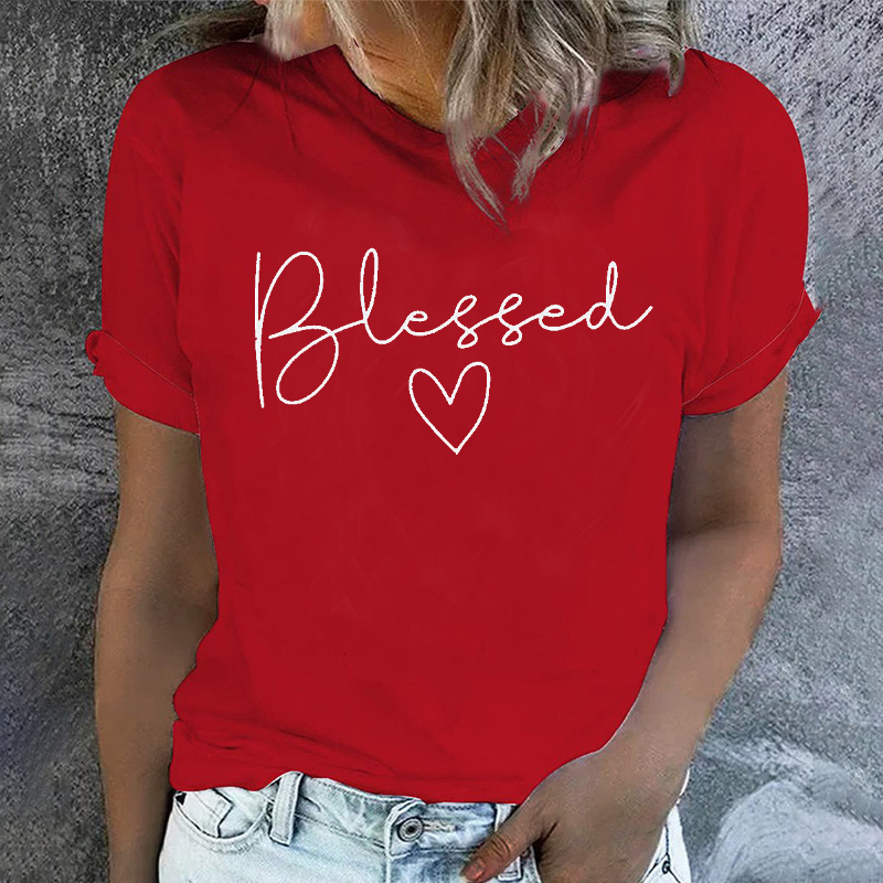 Blessed Heart Print T-shirt